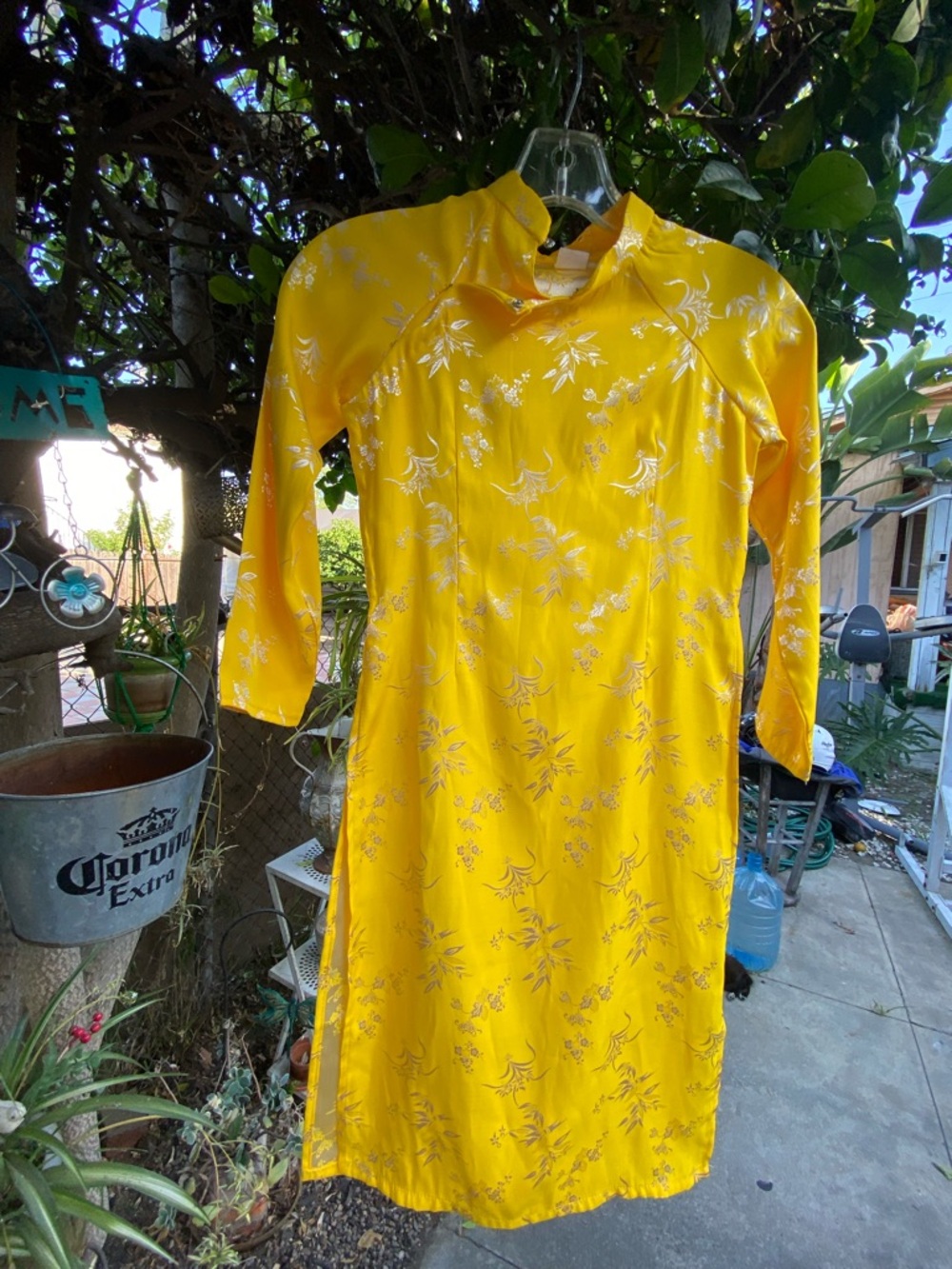 Women’s Yellow Floral Midi Dress